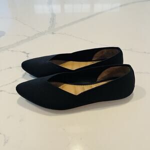 Cynthia Rowley Shoes Womens Size 8 Black Pointed Toe Flats Cushioned Office